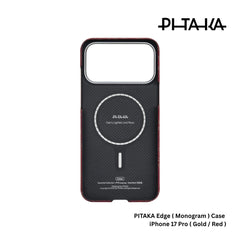 PITAKA - Monogram ( Edge ) Case For iPhone 17 Pro - Gold / Red