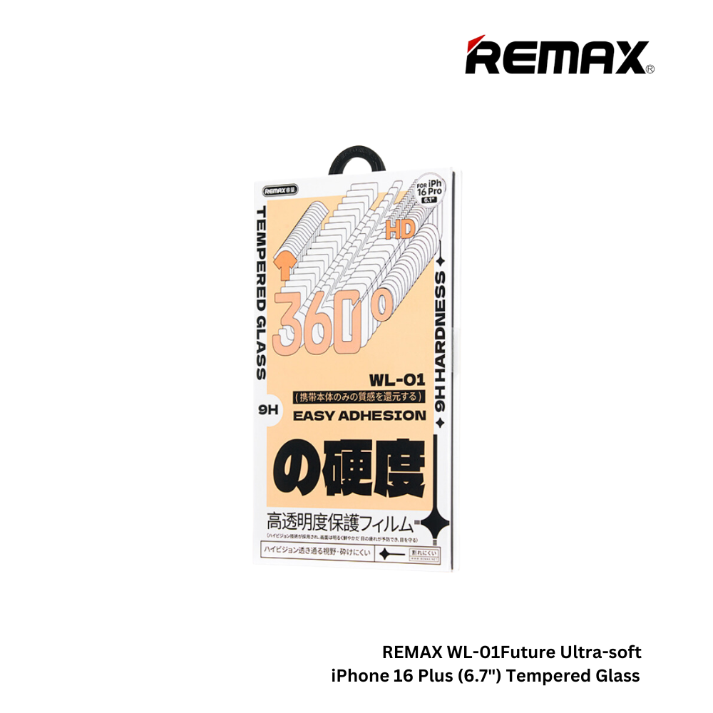 REMAX WL-01 Future Ultra-Soft Series iPhone 16 Plus (6.7") HD Tempered Glass - Clear