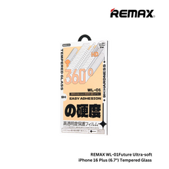 REMAX WL-01 Future Ultra-Soft Series iPhone 16 Plus (6.7") HD Tempered Glass - Clear