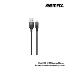 REMAX RC-C135i Lyoncal Series 2.4A USB to Lightning Fast Charing Data Cable - Black