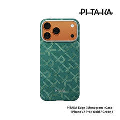 PITAKA - Monogram ( Edge ) Case For iPhone 17 Pro - Gold / Green