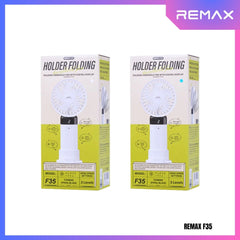 REMAX F35 Digital Display Folding Handheld Fan - Blue