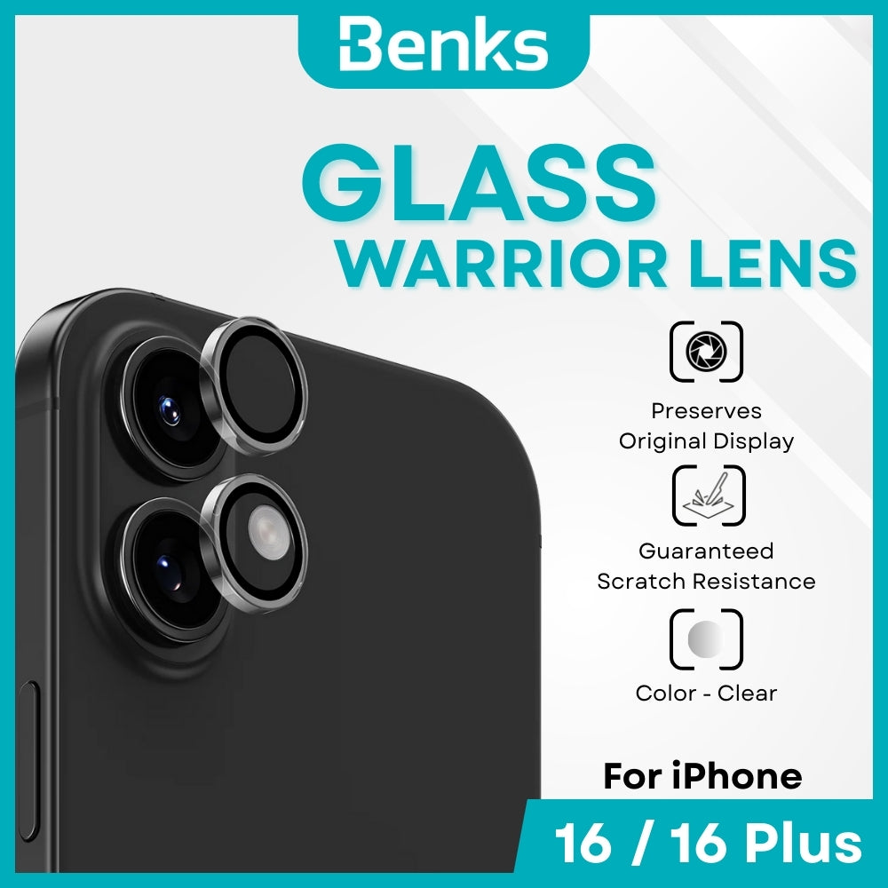 BENKS - GlassWarrior Lens Protector - IPhone 16 / 16 Plus (Clear)