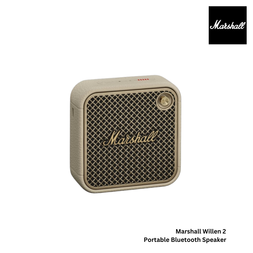 Marshall Willen 2 Portable Bluetooth Speaker - Black and Brass