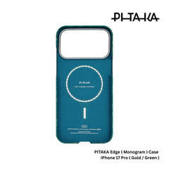 PITAKA - Monogram ( Edge ) Case For iPhone 17 Pro - Gold / Green