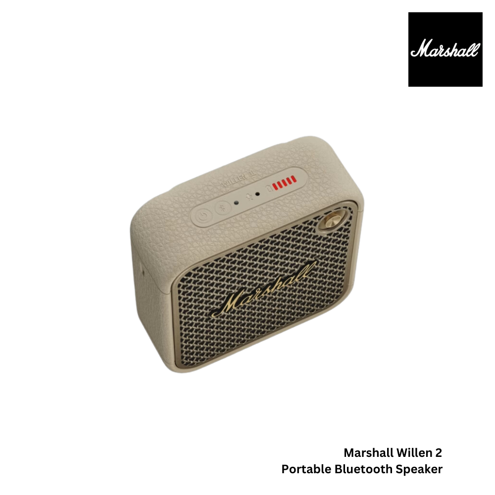 Marshall Willen 2 Portable Bluetooth Speaker - Black and Brass