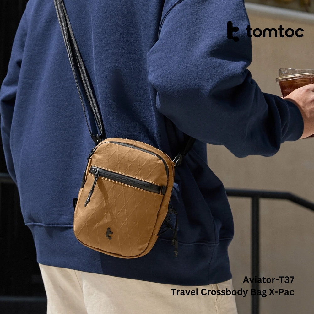 TOMTOC - Aviator-T37 Travel Crossbody Bag X-Pac ( 1.3L ) - Brown