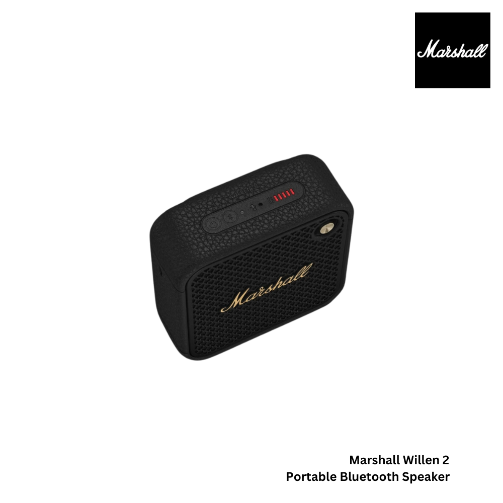 Marshall Willen 2 Portable Bluetooth Speaker - Black and Brass