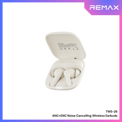 REMAX - TWS-26 ANC+ENC Noise Canceling True Wireless Stereo Music Talking Wireless Earbuds - Beige
