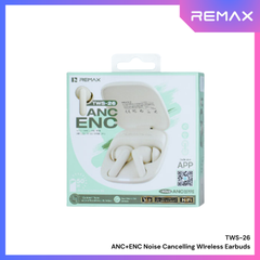 REMAX - TWS-26 ANC+ENC Noise Canceling True Wireless Stereo Music Talking Wireless Earbuds - Beige