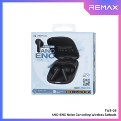 REMAX - TWS-26 ANC+ENC Noise Canceling True Wireless Stereo Music Talking Wireless Earbuds - Black