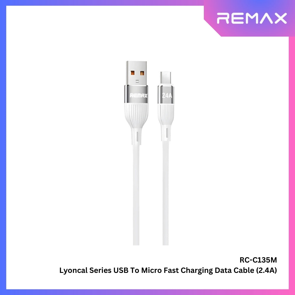 REMAX - RC-C135M Lyoncal Series USB to Micro Fast Charging Data Cable ( 2.4A ) - White
