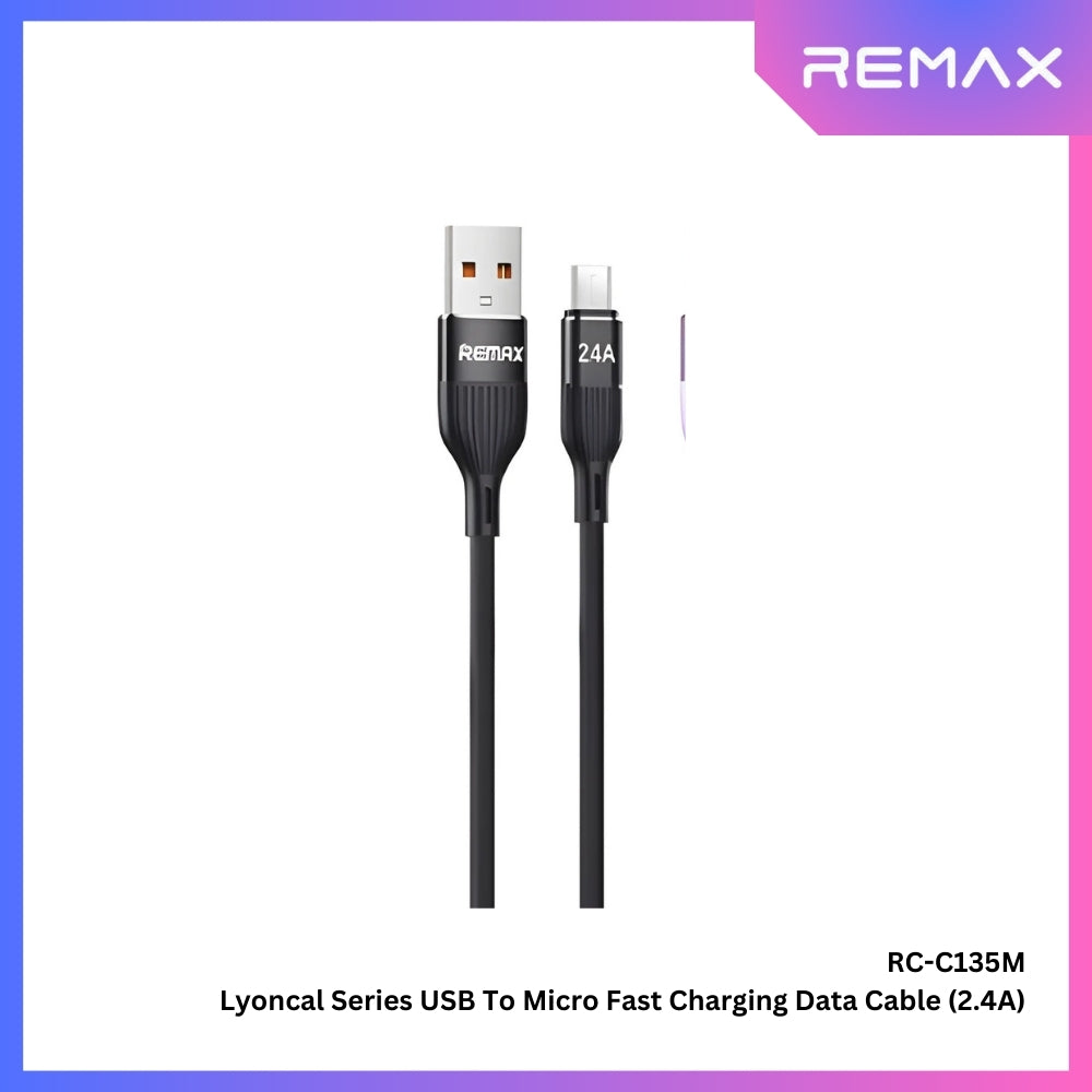 REMAX - RC-C135M Lyoncal Series USB to Micro Fast Charging Data Cable ( 2.4A ) - Black