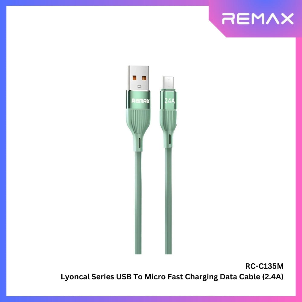 REMAX - RC-C135M Lyoncal Series USB to Micro Fast Charging Data Cable ( 2.4A ) - Green