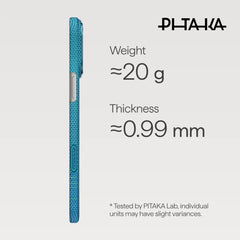 PITAKA - Glint Of Gold Ultra Slim ( Edge ) Case For iPhone 17 Pro - Lucid Blue