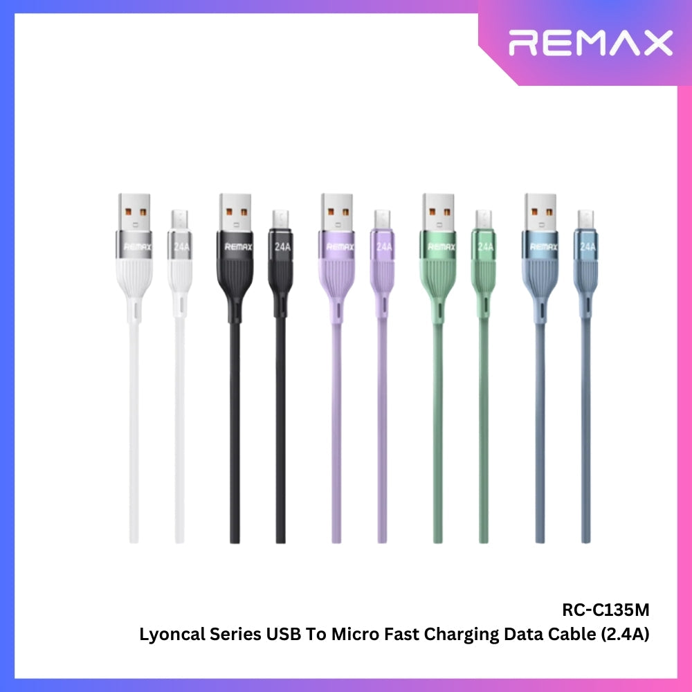 REMAX - RC-C135M Lyoncal Series USB to Micro Fast Charging Data Cable ( 2.4A ) - Green
