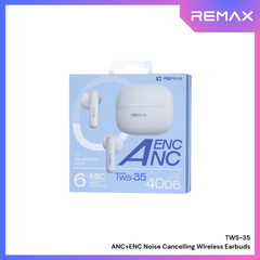 REMAX - TWS-35 ANC+ENC Six-Microphone Hybrid Noise-Canceling Music and Call Wireless Earbuds - White