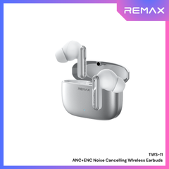 REMAX - TWS-11 ANC+ENC Zinc Alloy True Wireless Stereo Music Talking Wireless Earbuds - Silver