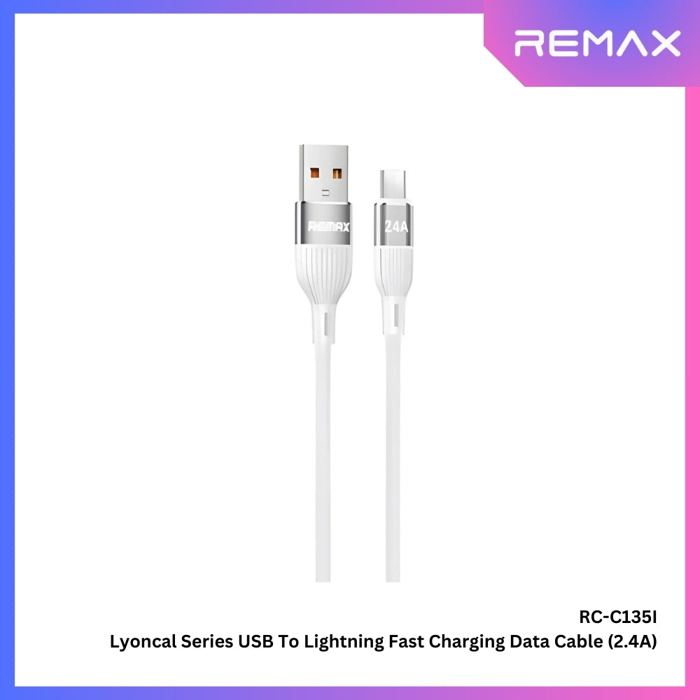 REMAX - RC-C135i Lyoncal Series USB to Lightning Fast Charing Data Cable ( 2.4A ) - White