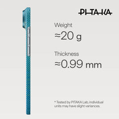 PITAKA - Glint Of Gold Ultra Slim ( Edge ) Case For iPhone Air - Lucid Blue