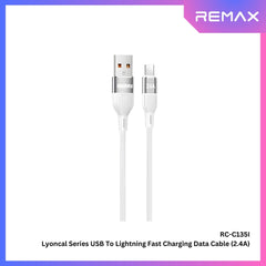 REMAX - RC-C135i Lyoncal Series USB to Lightning Fast Charing Data Cable ( 2.4A ) - White