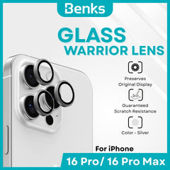 BENKS - GlassWarrior Lens Protector - IPhone 16 Pro / 16 Pro Max (Silver)
