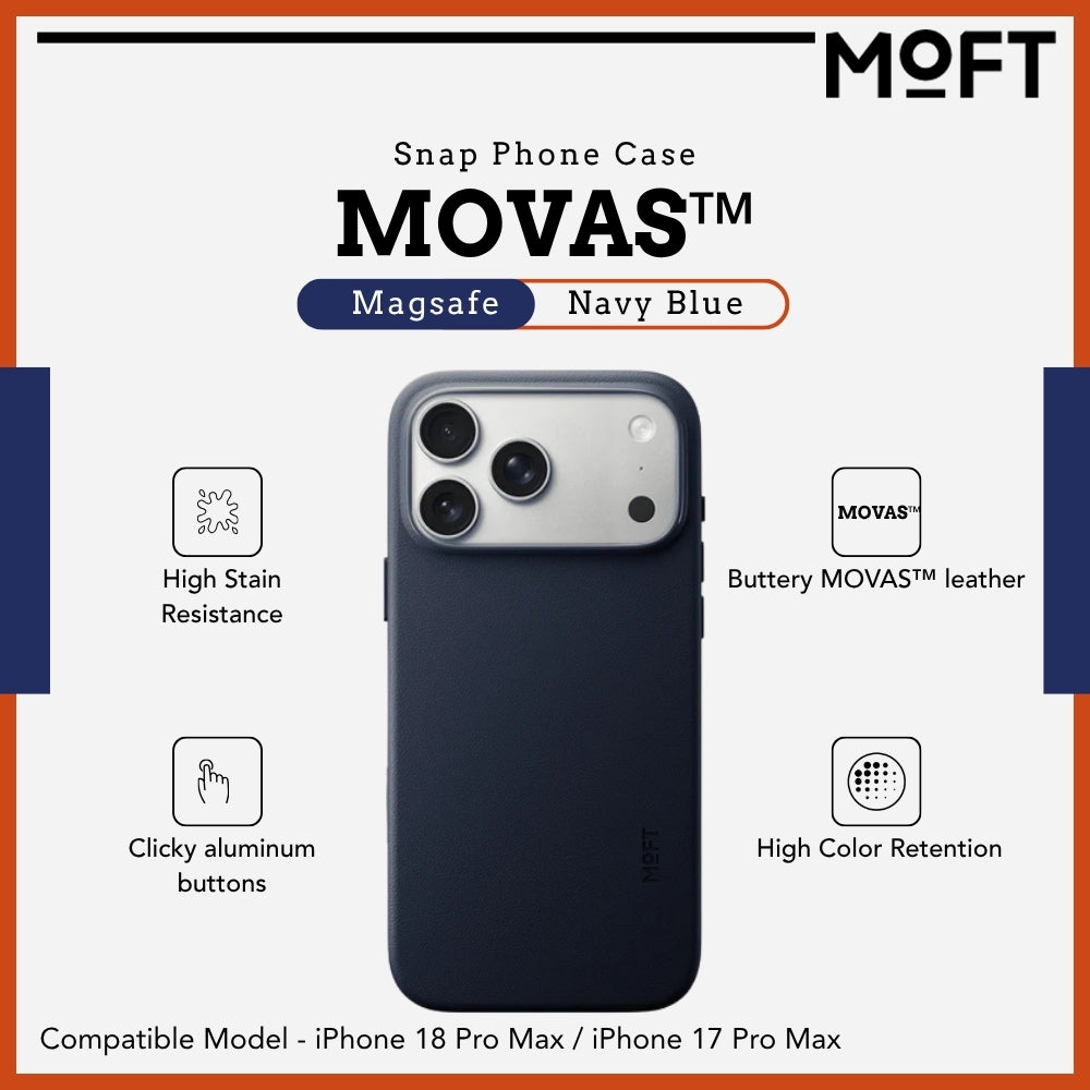 MOFT - MOVAS™ Snap Phone Case For iPhone 18 Pro Max - Navy Blue