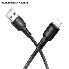 GADGET MAX - GX29 Woven Series USB To Lightning Charging Data Cable (2.4A) - Black