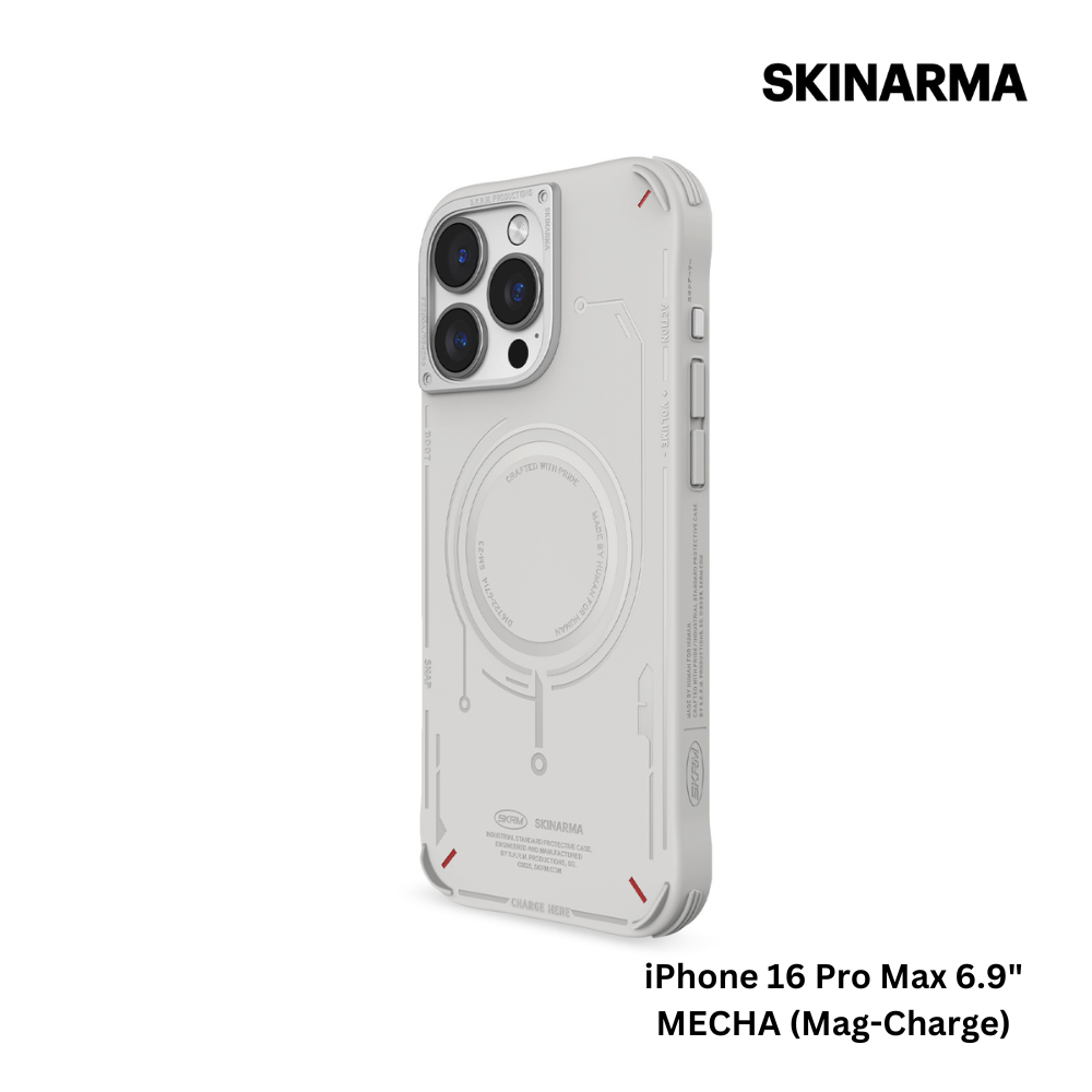 Skinarma iPhone 16 Pro Max 6.9" Mecha (Mag-Charge) Case - Light Grey