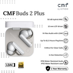 NOTHING - CMF Buds 2 Plus - Light Grey