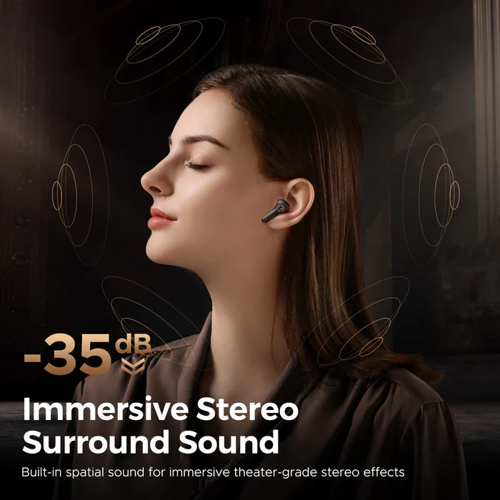 SOUNDPEATS - T3 Pro Call Noise Cancellation Bluetooth Wireless Earbuds - Black