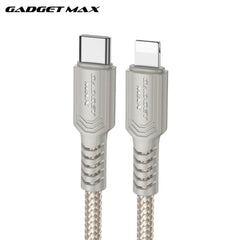 GADGET MAX - GX29 C-L Woven Series Type-C To Lightning Fast Charging Data Cable (27W) - Grey