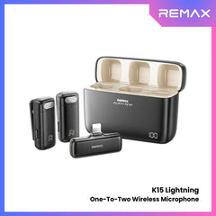 REMAX - K15 Lightning One-to-Two Wireless Microphone - Black