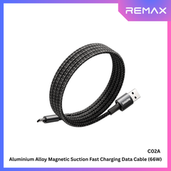 REMAX - C02A Magnetic Suction USB To Type-C Fast Charging Data Cable (66W) - Black