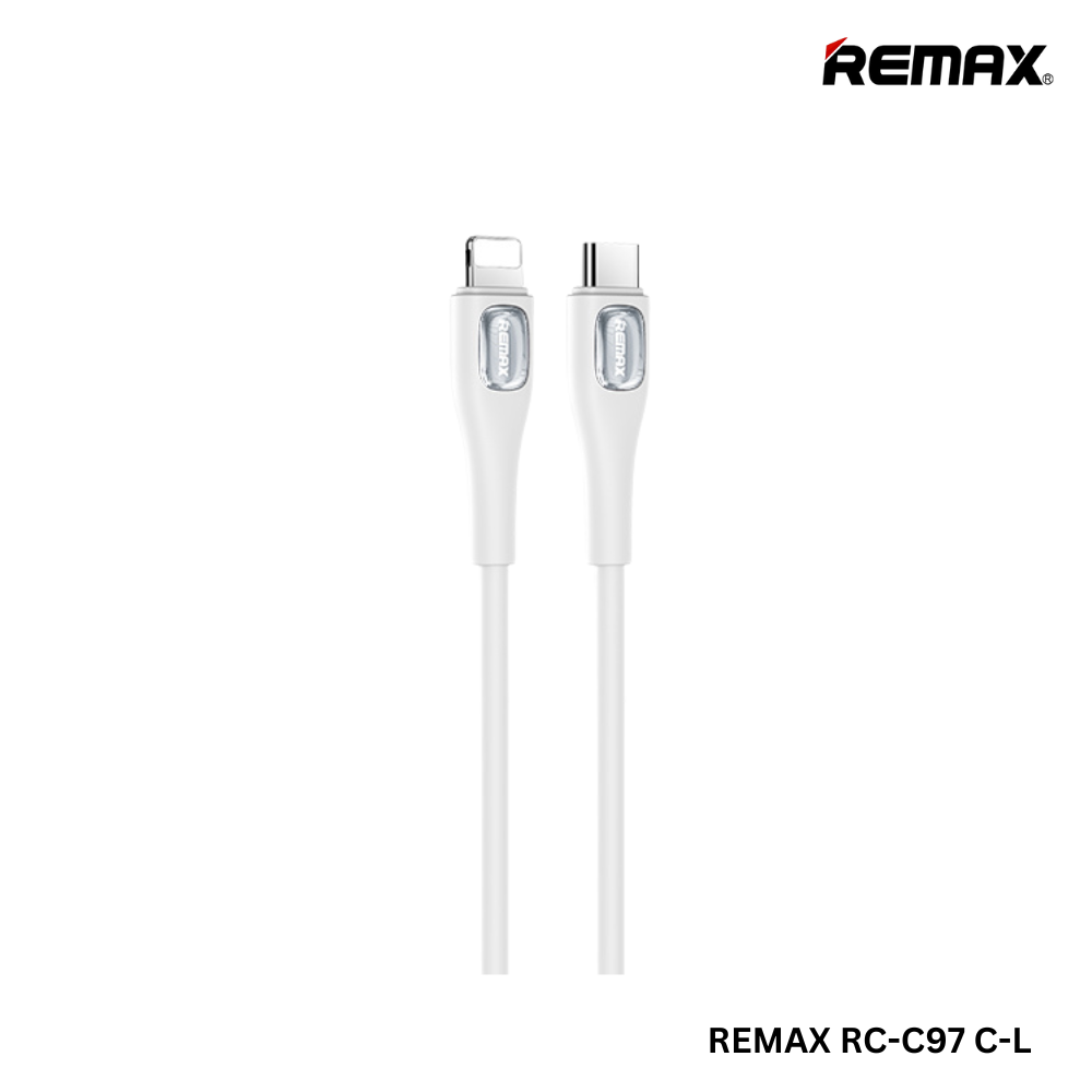 REMAX RC-C097 C-L Crystal Series 3A Liquid Silicone Fast Charging Data Cable Type-C to Lightning(1M)(30W) - White