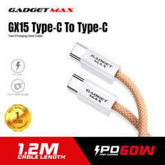 GADGET MAX GX15 FAST CHARGING TYPE-C TO TYPE-C CHARGING DATA CABLE PD(60W) (1.2M) - BLUE