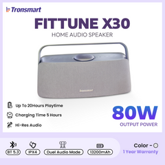 TRONSMART - FITTUNE X30 Ultra Portable Home Bluetooth Speaker (80W) - Grey