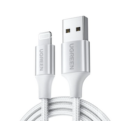 Ugreen USB 2.0 A/M to Lighting Nylon Braid Cable 1M - Silver