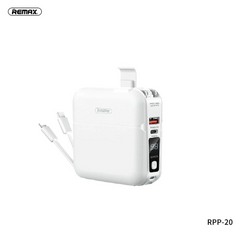 REMAX RPP-20 15000MAH INFINTY ALL-INN-ONE POWER BANK WITH CABLE(White)