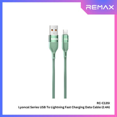 REMAX - RC-C135i Lyoncal Series USB to Lightning Fast Charing Data Cable ( 2.4A ) - Green