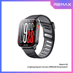 REMAX - Watch 39 Lingfeng Square-Screen AMOLED Smart Watch - Black