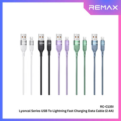 REMAX - RC-C135i Lyoncal Series USB to Lightning Fast Charing Data Cable ( 2.4A ) - Black