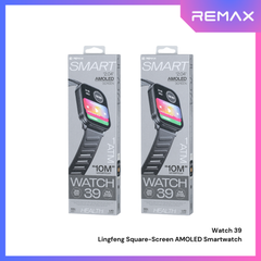 REMAX - Watch 39 Lingfeng Square-Screen AMOLED Smart Watch - Black