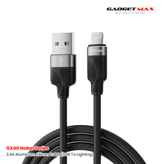 GADGET MAX - GX40 Lightning Nobel Series USB To Lightning Charging Data Cable (2.4A) - Black