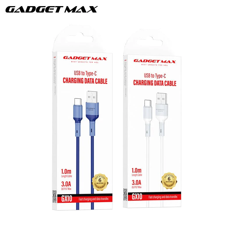 GADGET MAX GX10 TYPE-C 3A CHARGING DATA CABLE FOR TYPE-C (3A)(1M) - BLUE