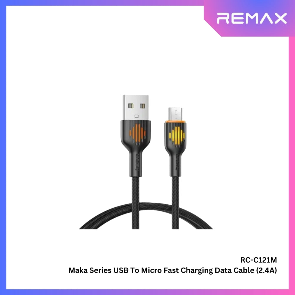 REMAX - RC-C121M Moka Series Fast Charging Glowing Data Cable ( 2.4A ) - Black