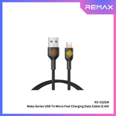 REMAX - RC-C121M Moka Series Fast Charging Glowing Data Cable ( 2.4A ) - Black