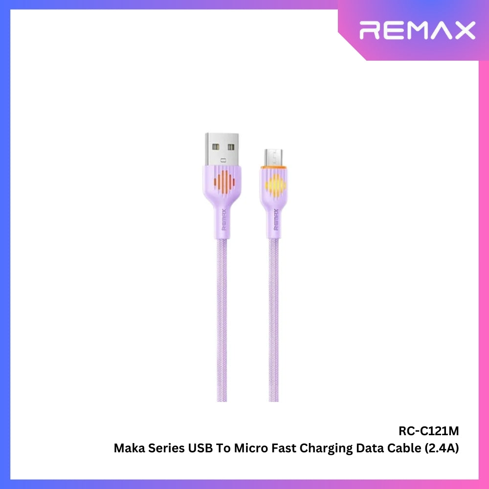 REMAX - RC-C121M Moka Series Fast Charging Glowing Data Cable ( 2.4A ) - Purple