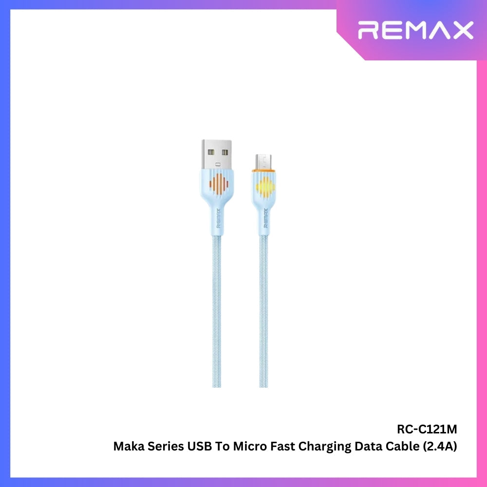 REMAX - RC-C121M Moka Series Fast Charging Glowing Data Cable ( 2.4A ) - Blue