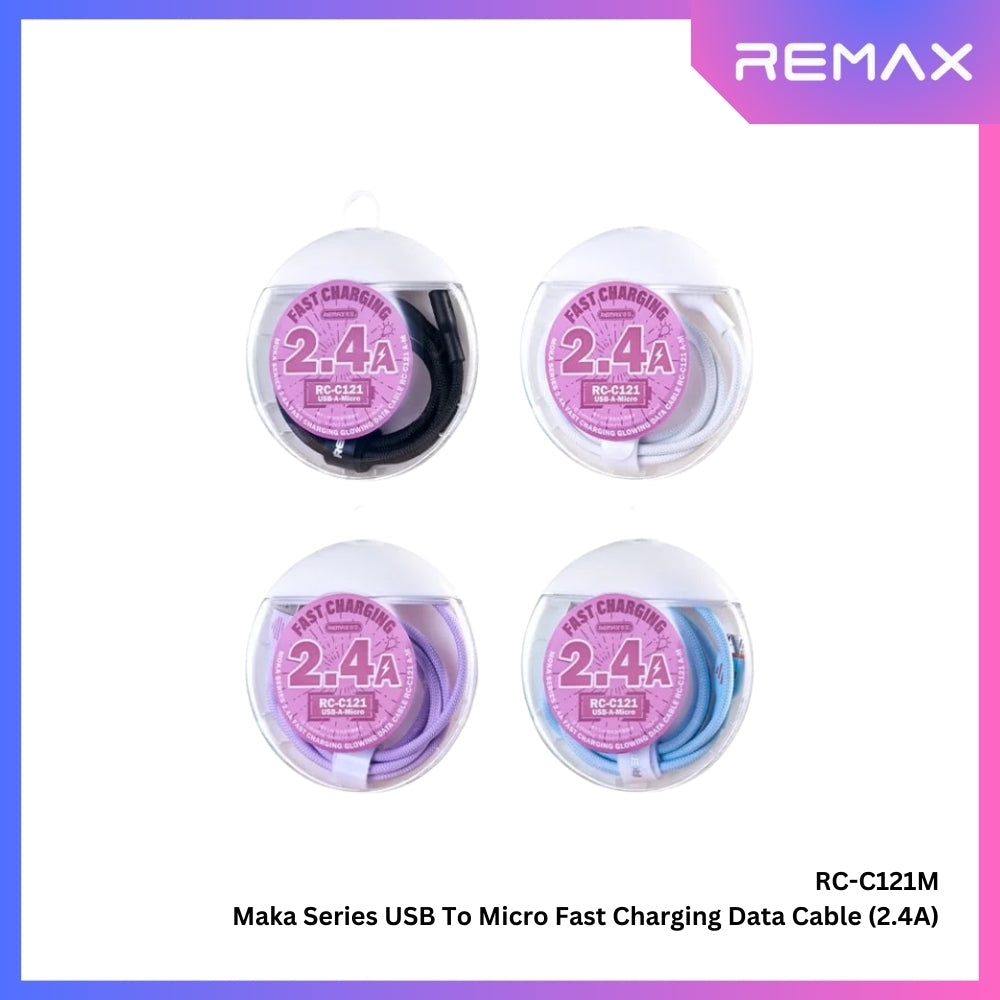 REMAX - RC-C121M Moka Series Fast Charging Glowing Data Cable ( 2.4A ) - Purple